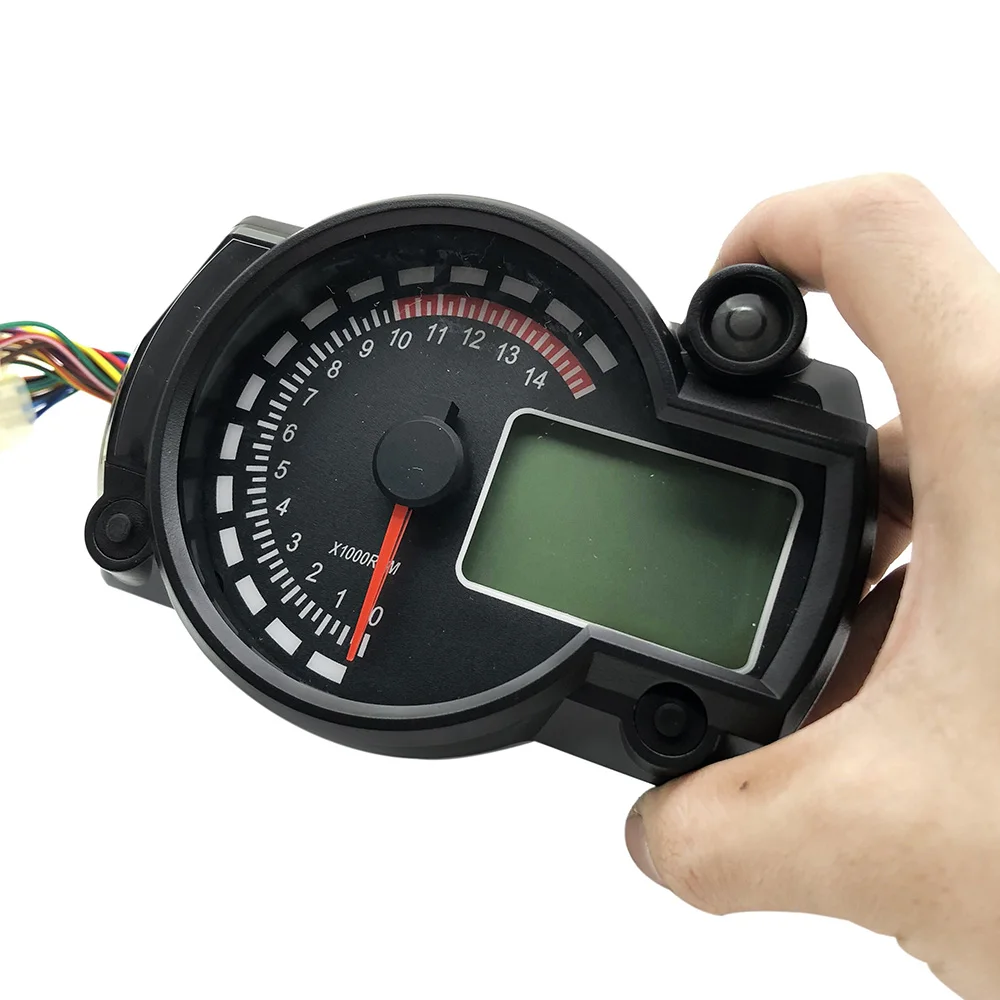 Универсальный цифровой светильник для мотоцикла, ЖК-дисплей, измеритель скорости, одометр, тахометр, датчик скорости, 7 цветов, измеритель уровня масла