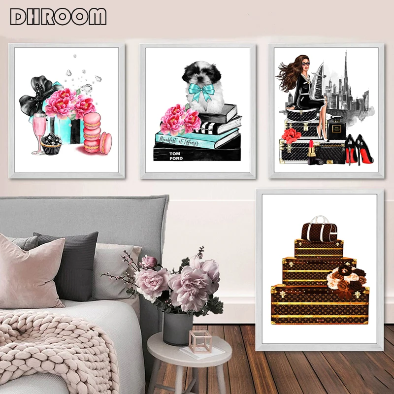 

Fashion Prints Wall Art Bag Poster Fashion Canvas Painting Wall Pictures Modern Style Girl Bedroom Decoration Girl Gift Cuadros