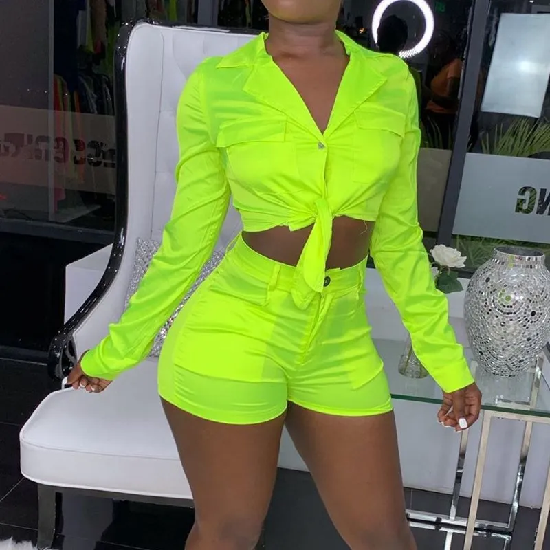 

Sexy Denim Short Tops And Pencil Shorts 2 Piece Set Casual Outfits Women Fashion Short Sleeve Bandage Two Piece Set