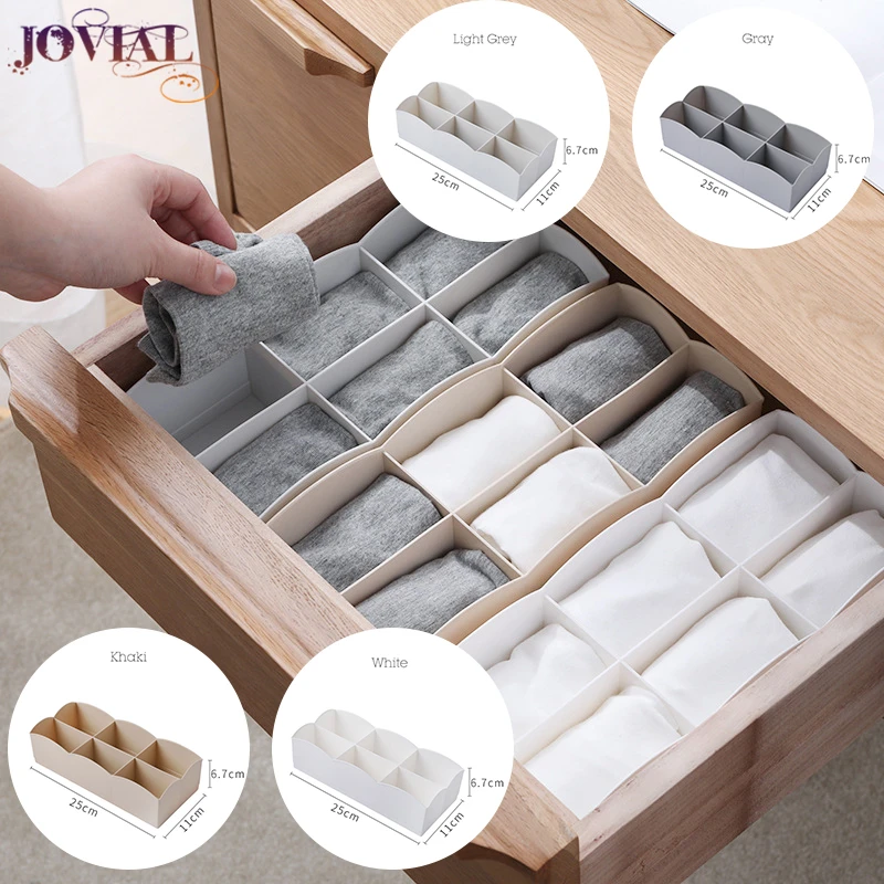 

Socks Box PP Material Household Stackable Underwear In The Closet Organizer Japanese-style Inside Drawer Lattice Storage Boxes