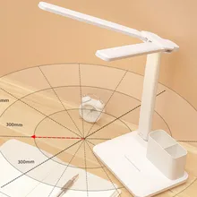 

LED Charging Table Lamp Double Cap Led Night Light Foldable Reading Lamp Kids Dormitory Plug-in Radio Lamp Mobile Phone Bracket