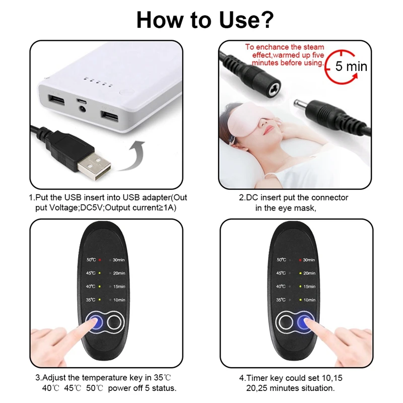 Usb контроль температуры Горячая Паровая хлопковая маска для глаз сухая усталость компрессионная нагревательная подушка для ухода за глазами Массажная спа-наклейка для глаз-Pu