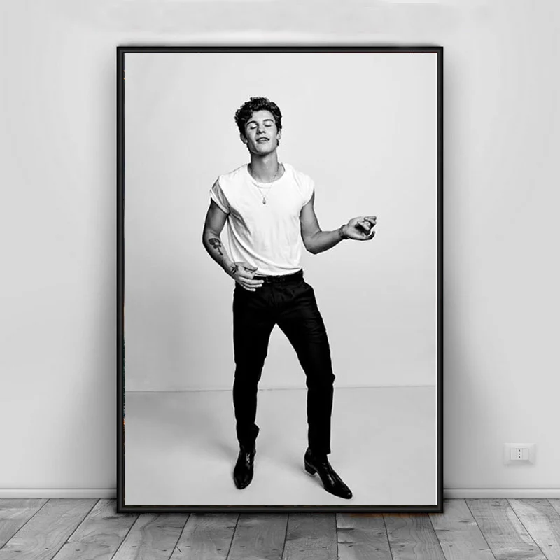 Art Painting Hot Shawn Mendes Pop Music Singer Star Fashion Icon Rock Poster And Prints Wall Pictures For Living Room Home Decor