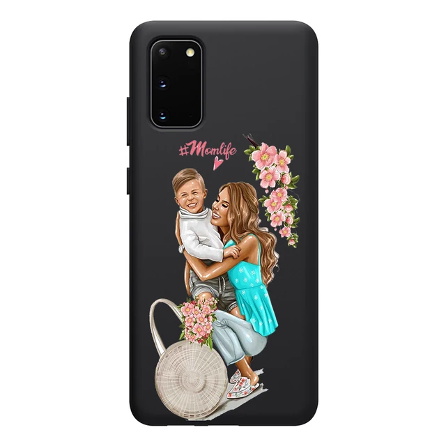 Super Mom Case for Samsung Galaxy S21 A51 S20 A50 A71 A70 A12 A21S S10 S9 S8 A52 A72 S10e Note 20 10 Plus Ultra Lite Black TPU W3595