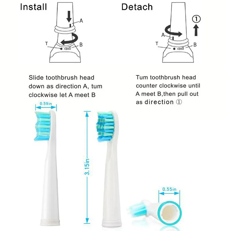 Сменные насадки для зубной щетки Sonicare набор звуковой гигиены (5 головок) Alfawise So White