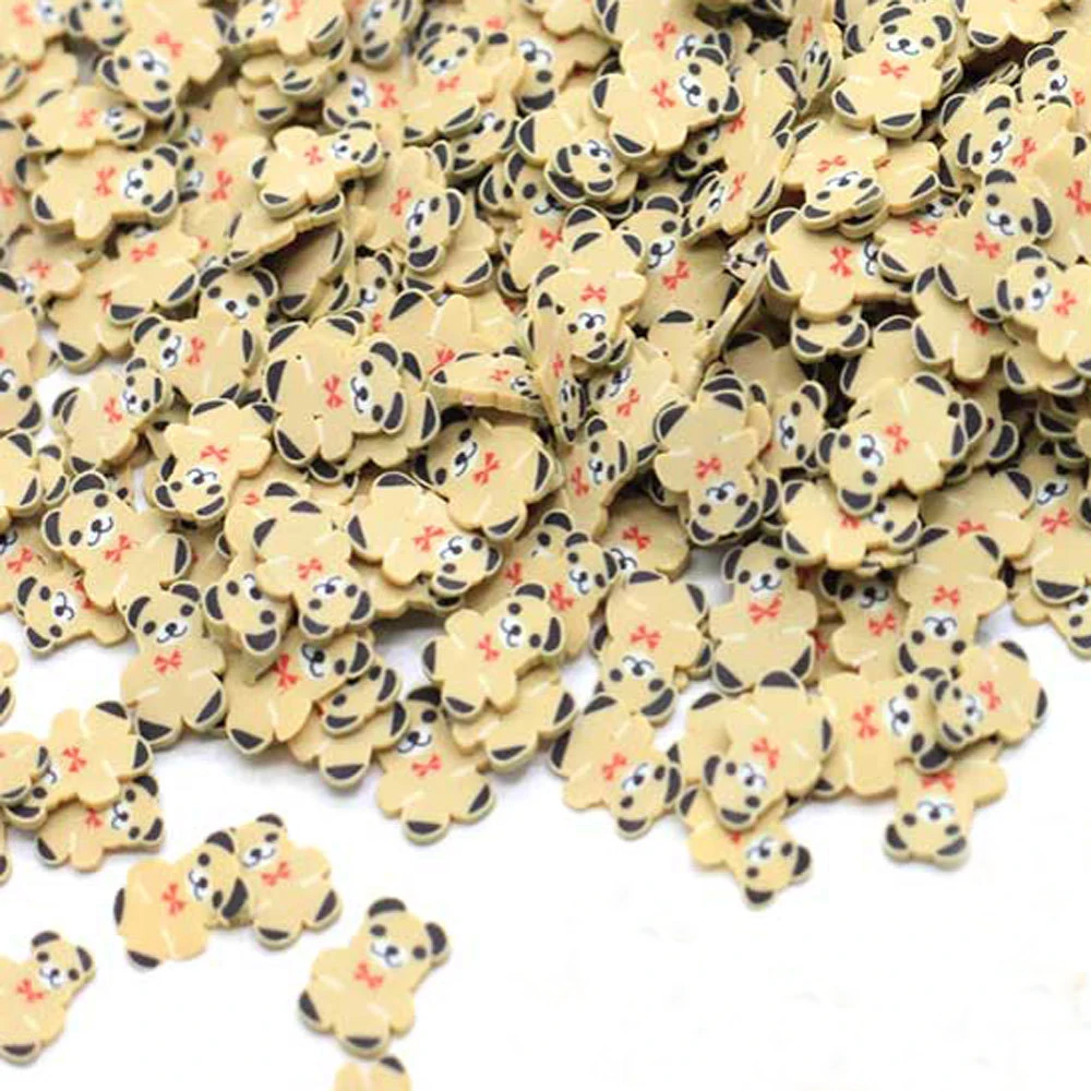 Мультфильм желтый медведь кусочки разбрызгивает для поставки слаймов Игрушка полимерная глина для изготовления игрушек амулеты аксессуары дополнение для пушистой прозрачной слизи - Цвет: F-14 (10g)