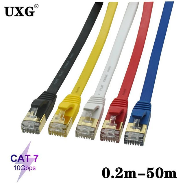 VANDESAIL Cat 7 Ethernet Cable Flat,High Speed Gigabit RJ45 LAN Cable  10Gbps Shielded Internet Network Patch Cord Compatible