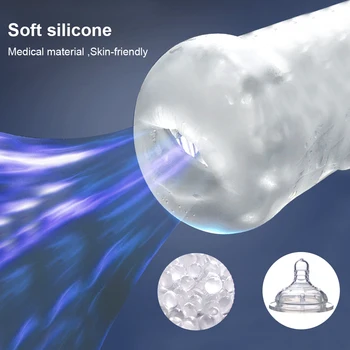 Sucking Male Masturbator Vibrator Vagina Automatic Masturbation Suction Cup Simulator Oral Pussy Blowjob Sex Toys For Men Adults 3