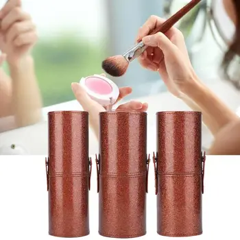 

Storage Box Portable Makeup Brush Holder Empty Cosmetic Brush Organizer Storage Barrel Box Glitter Coffee jewelery box