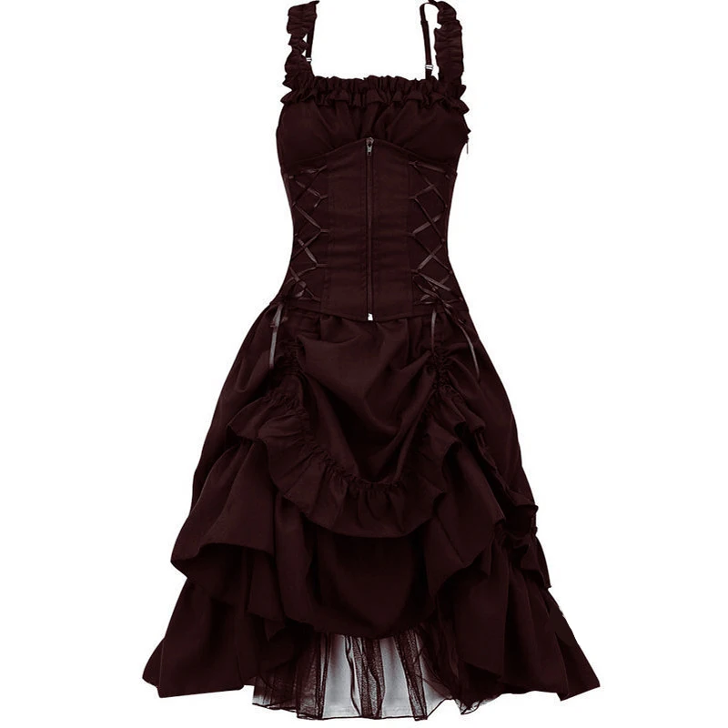 2025 5XL Women Victorian Gothic Dress Vestidos Retro Lolita Palace Court  Princess Halloween Punk Cosplay Long Sundress - AliExpress 200000345