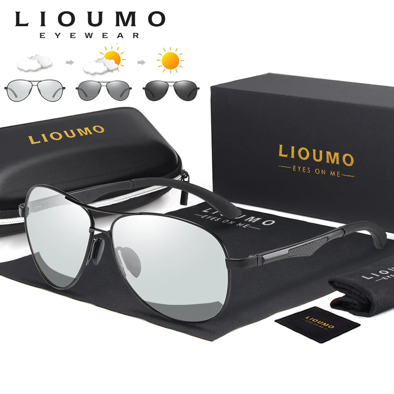 

Fashion Pilot Sunglasses Men Polarized Photochromic Driving Glasses Women Chameleon Anti-Glare UV400 Lenses gafas de sol hombre