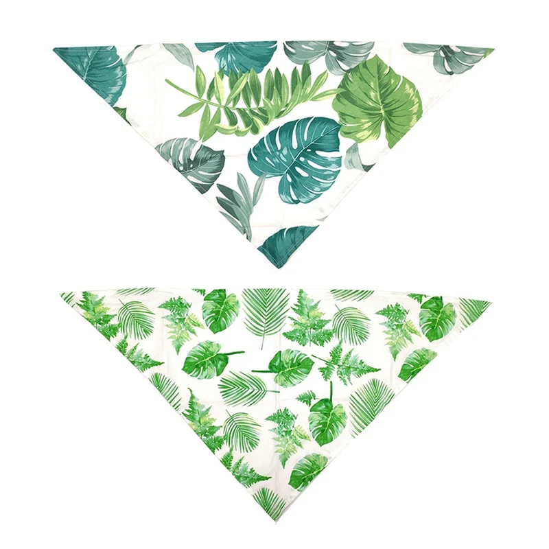 

Cute Puppy Dog Scarf Adjustable Personalized Dog Cat Bandana Bibs Tropical Rainforest Style Dog Bandanas Collars for Small Dog