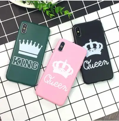 Чехол для телефона Lovers King queen Crown XR XS Max X 8 7 6 6s Plus силиконовый мягкий чехол из ТПУ