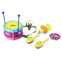 Детский музыкальный инструмент, игрушка, 5 штук, джазовая барабанная установка, комбинированная головоломка, Детская обучающая игрушка