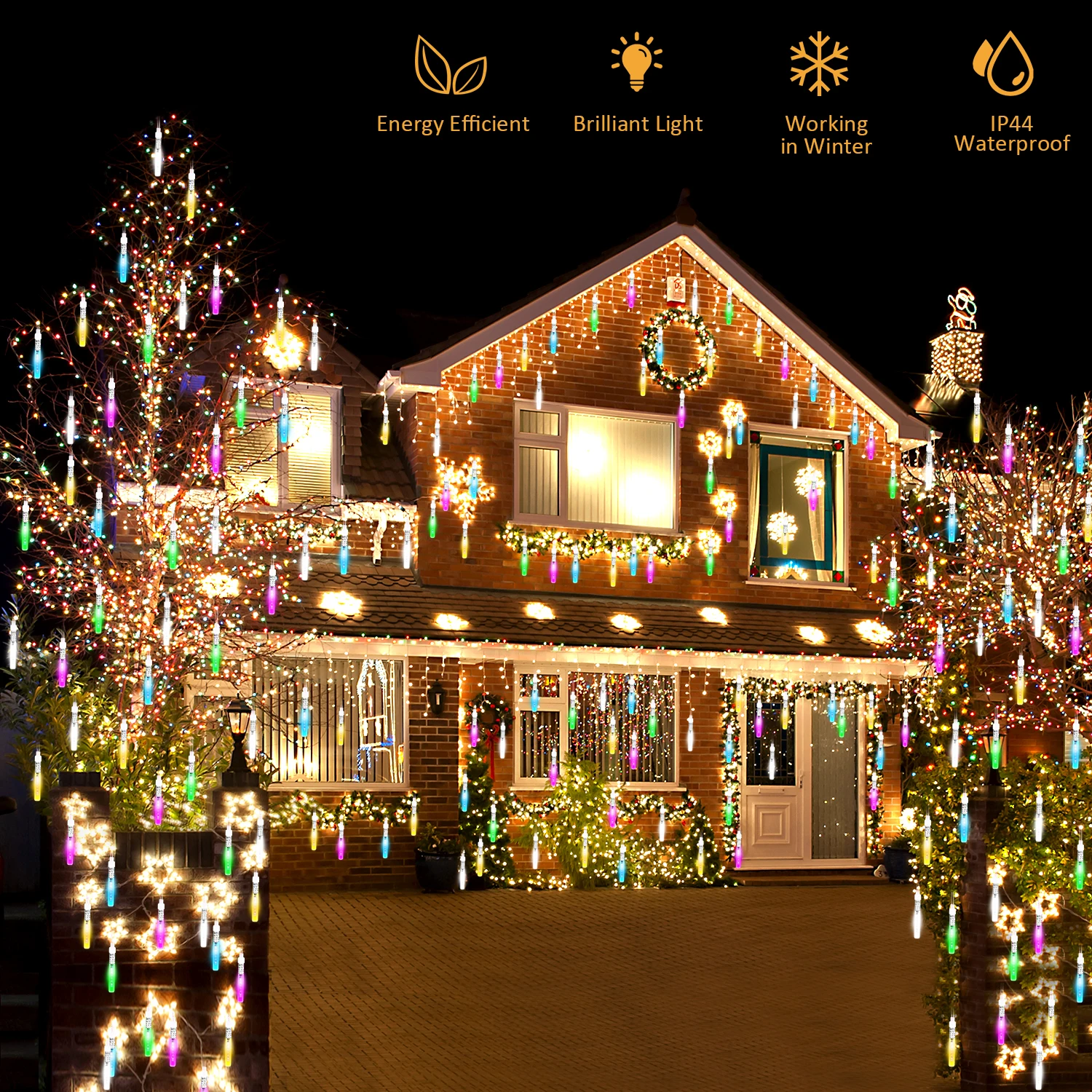 Xmas Light Waterproof Meteor Shower Rain Tubes Led Lamp 220V EU Plug Christmas Wedding Garden Decoration | Освещение
