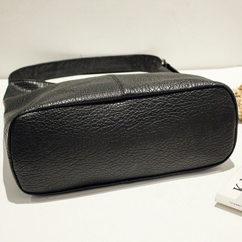 Новая модная мягкая кожаная женская сумка в простом стиле форме ведра на плечо