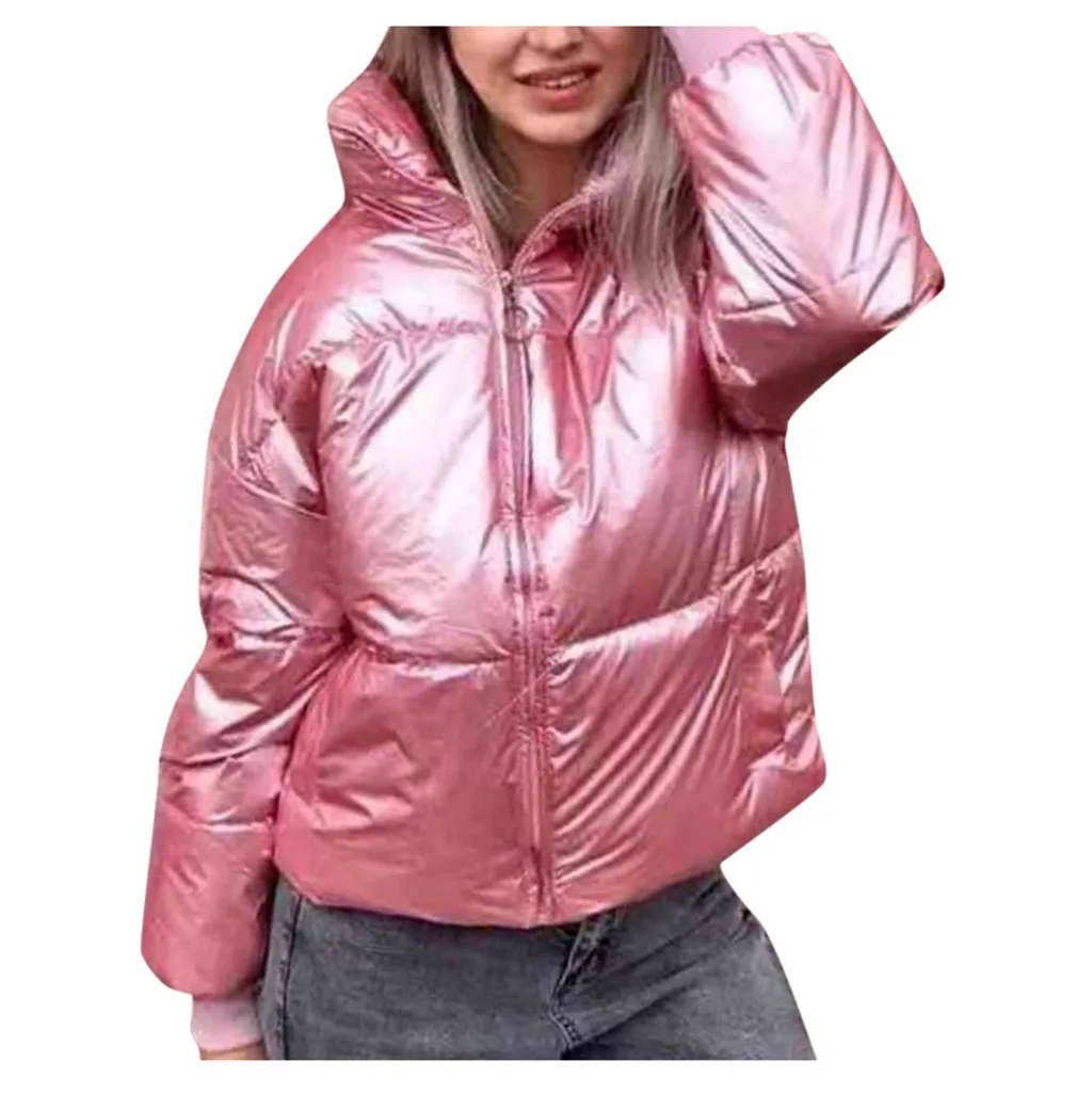 Зимнее пальто, женская куртка-пуховик, модная женская зимняя теплая плотная верхняя одежда, пальто, тонкая хлопковая стеганая куртка, dames winterjas - Цвет: Pink