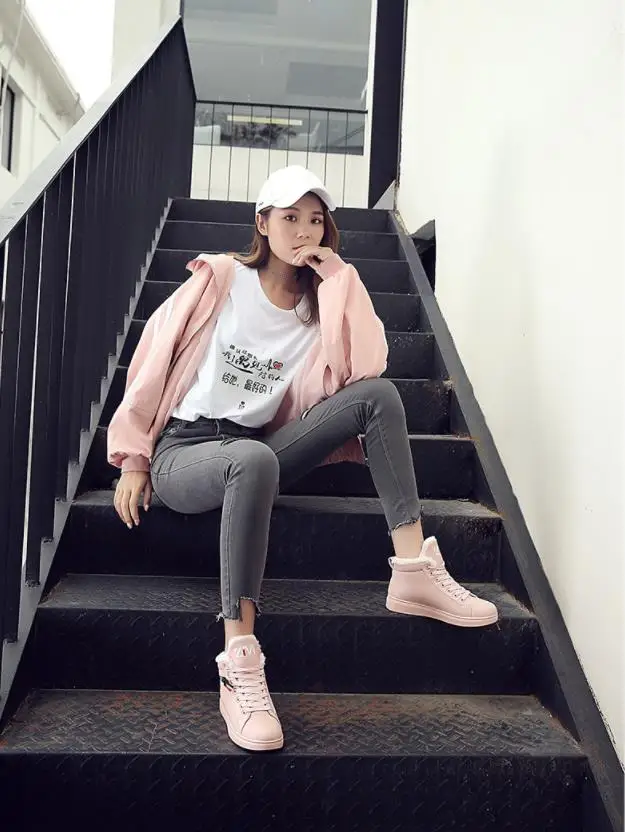 Botas mujer invierno/ зимние женские кроссовки; уличные повседневные женские зимние ботинки на застежке; пикантные Высокие Плюшевые ботинки для женщин; botines