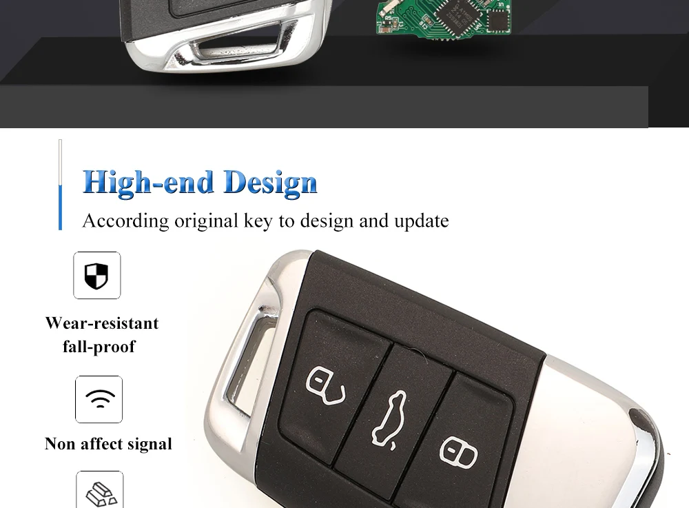 Keyforkess Smart Remote Key 3 pulsanti 315Mhz / 434MHz FOB per Volkswagen VW Magotan B8 Superb A7 Passat Variant 2015-2019 Sostituzione 8 Keyforkess Smart Remote Key 3 pulsanti 315Mhz / 434MHz FOB per Volkswagen VW Magotan B8 Superb A7 Passat Variant 2015-2019 Sostituzione - H9cf3f7ae40924cc48c86d7bc29479bda3