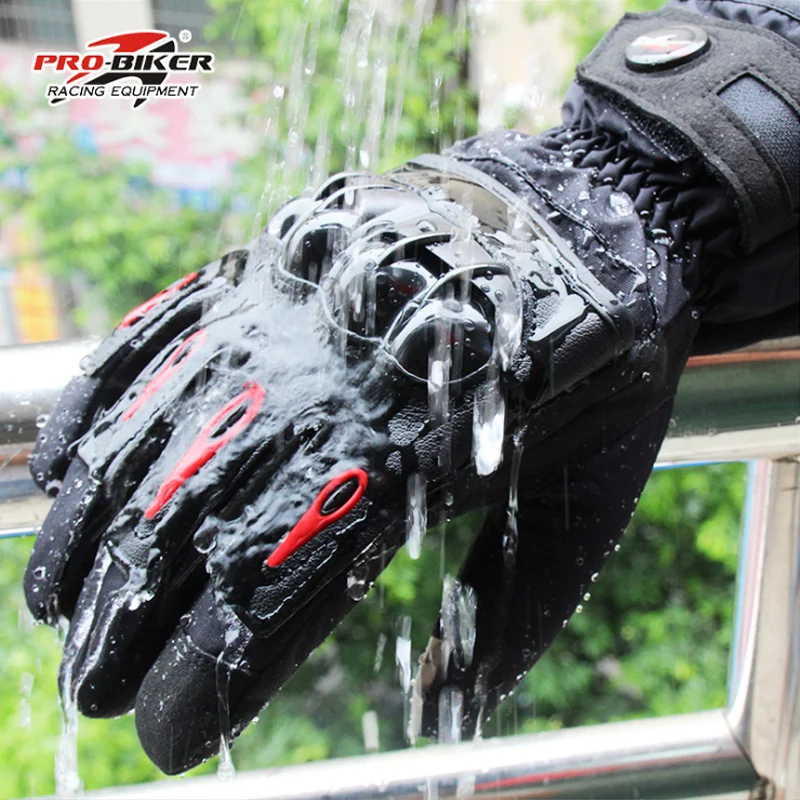 Motorcycle Gloves Winter Warm Waterproof Windproof Protective Gloves 100% Waterproof Guantes Moto Luvas MTV08 motorcycle jacket waterproof windproof jaqueta motociclista reflection motorbike riding clothing protective gear chaqueta moto