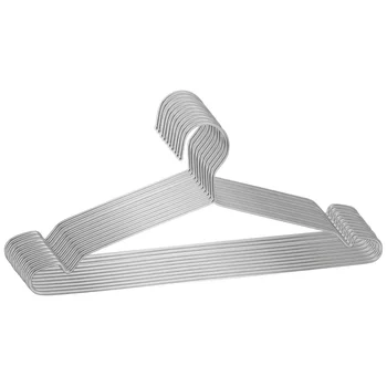 

10Pcs Silver Metal Wire Coat Clothes Hangers Wet Dry Dual Use Hanger Laundry Rack Portable Drying Rack Household Coat Hanger for