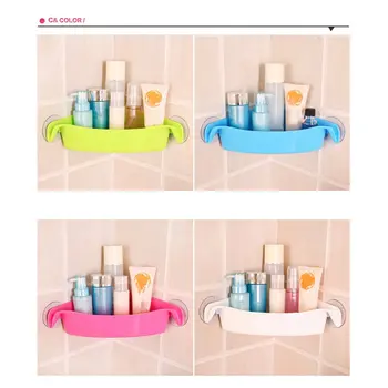 

Creative Wall Mounted Sink Corner Kitchen Storage Holder Double Sucker Bathroom Holder Shelves for Bathroom Wall Shelf Shelving