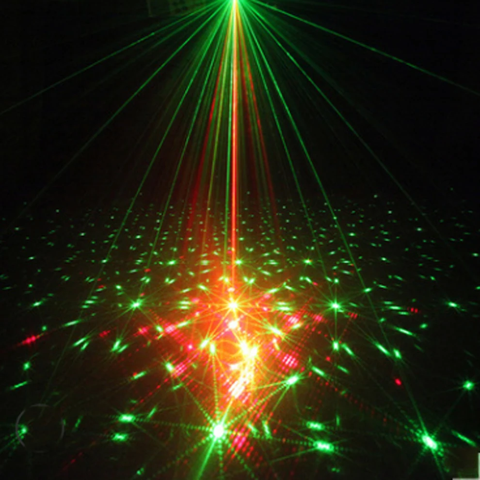 RGB Mini 5 Holes 48 Patterns Mixing Laser Projector Effect Stage Remote 9W Blue Red Green LED Light Show DJ Disco Party Lighting