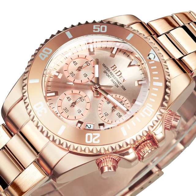 BIDEN Luxury Watch for Women Elegant Ladies Watches 2021 Casual Fashion Wristwatch Female Clock Dress Rose Gold часы женские New 1