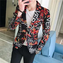 Мужские блейзеры Modis повседневные 3XL с буквенным принтом, верхняя одежда, куртка, формальный прилегающий однобортный мужской пиджак