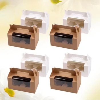 

10 set Clear Two Compartment Paper Muffin Containers Cupcake Boxes Muffin Boexes Baking Boxes for Storing Muffin