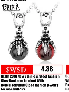 BEIER, уникальное крутое красивое ожерелье, подвеска с красным/синим камнем для мужчин и женщин, нержавеющая сталь, Модный Крест, JewelryBP8-405