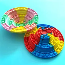 

Pop Rainbow Push Bubble Fidget Toys Foldable Home Candy Fruit Snack Storage Tray Simple Dimple Anti Stress Toys For Kid Children