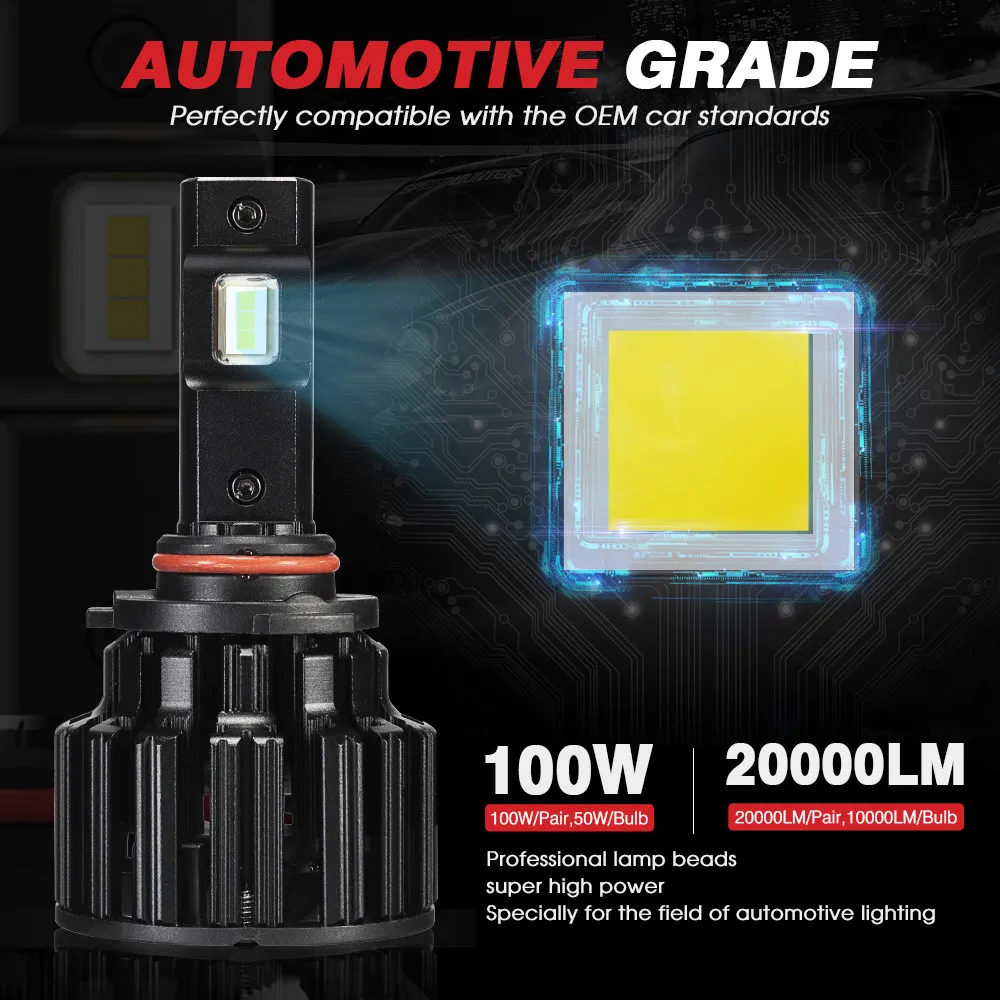 NOVSIGHT супер яркая Автомобильная фара H4 Hi/Lo луч светодиодный H7 H8 H9 H11 9005/HB3 9006/HB4 20000LM авто фары противотуманные лампочки