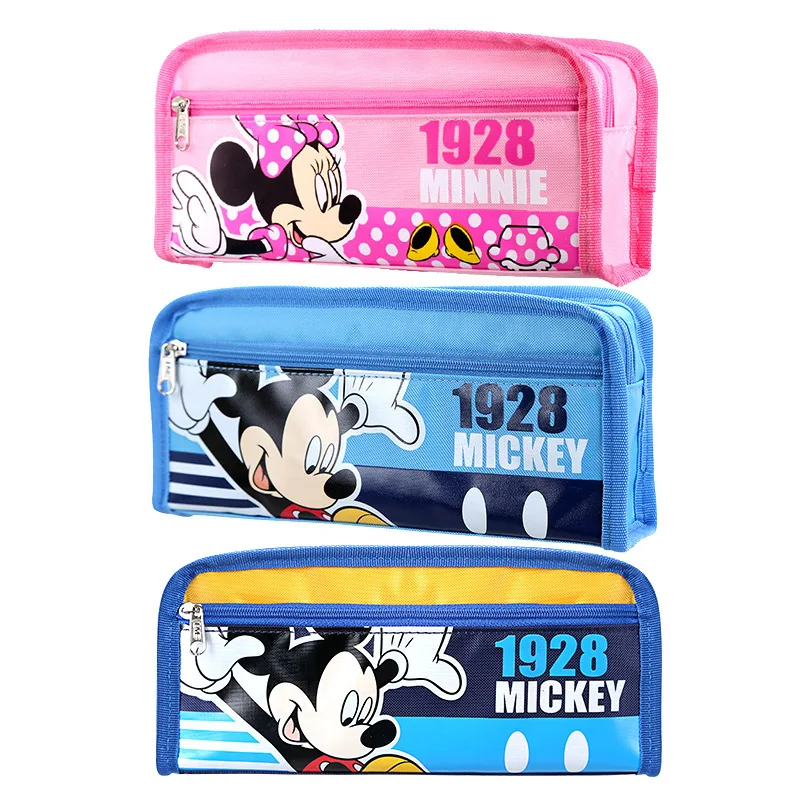 Trousse Scolaire pour Enfant Mickey Mouse - Fermeture Éclair -  12,5x6,5x18,5 cm - Trousse Plumier 3 Compartiments - Inclut des Fournitures  - Produit