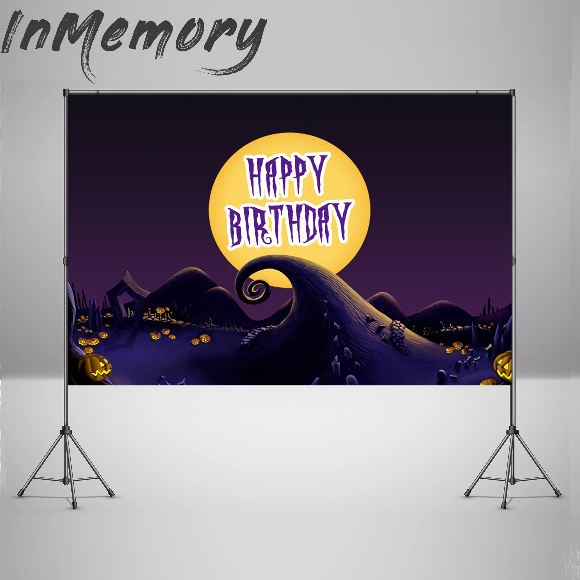 L'Incubo Del Contesto Di Halloween Prima Del Fondo Di Fotografia Della Decorazione Della Luna Di Notte Della Zucca Dell'Insegna Del Contesto Del Parti