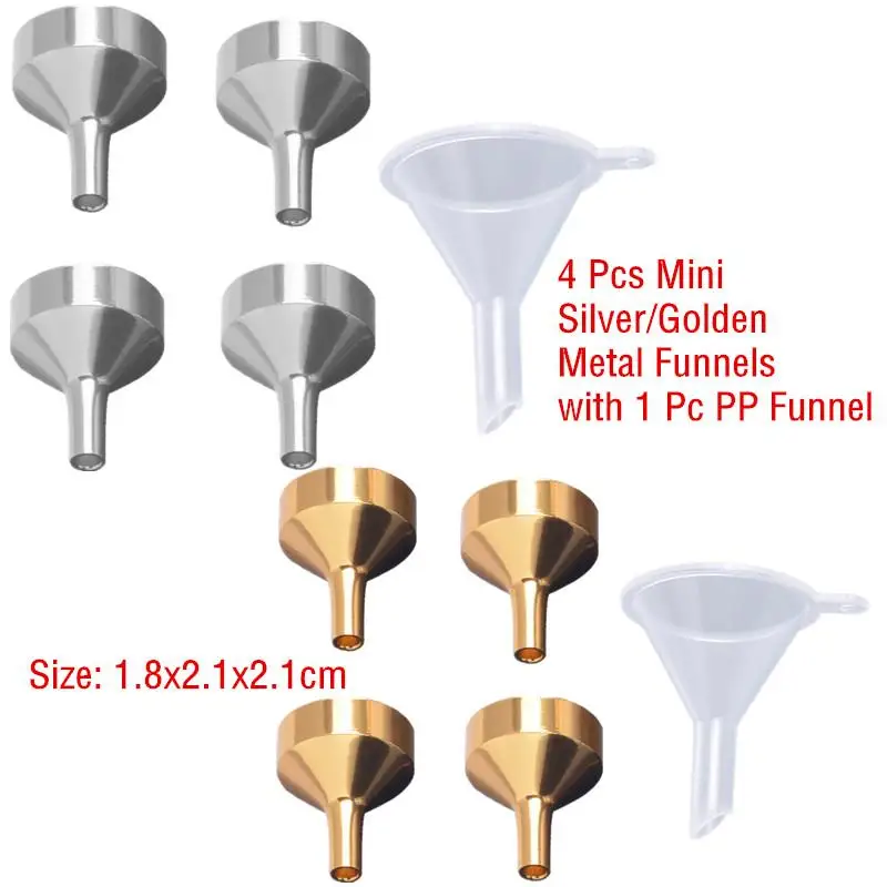 4 шт. мини серебряные металлические воронки для переноса жидких специй