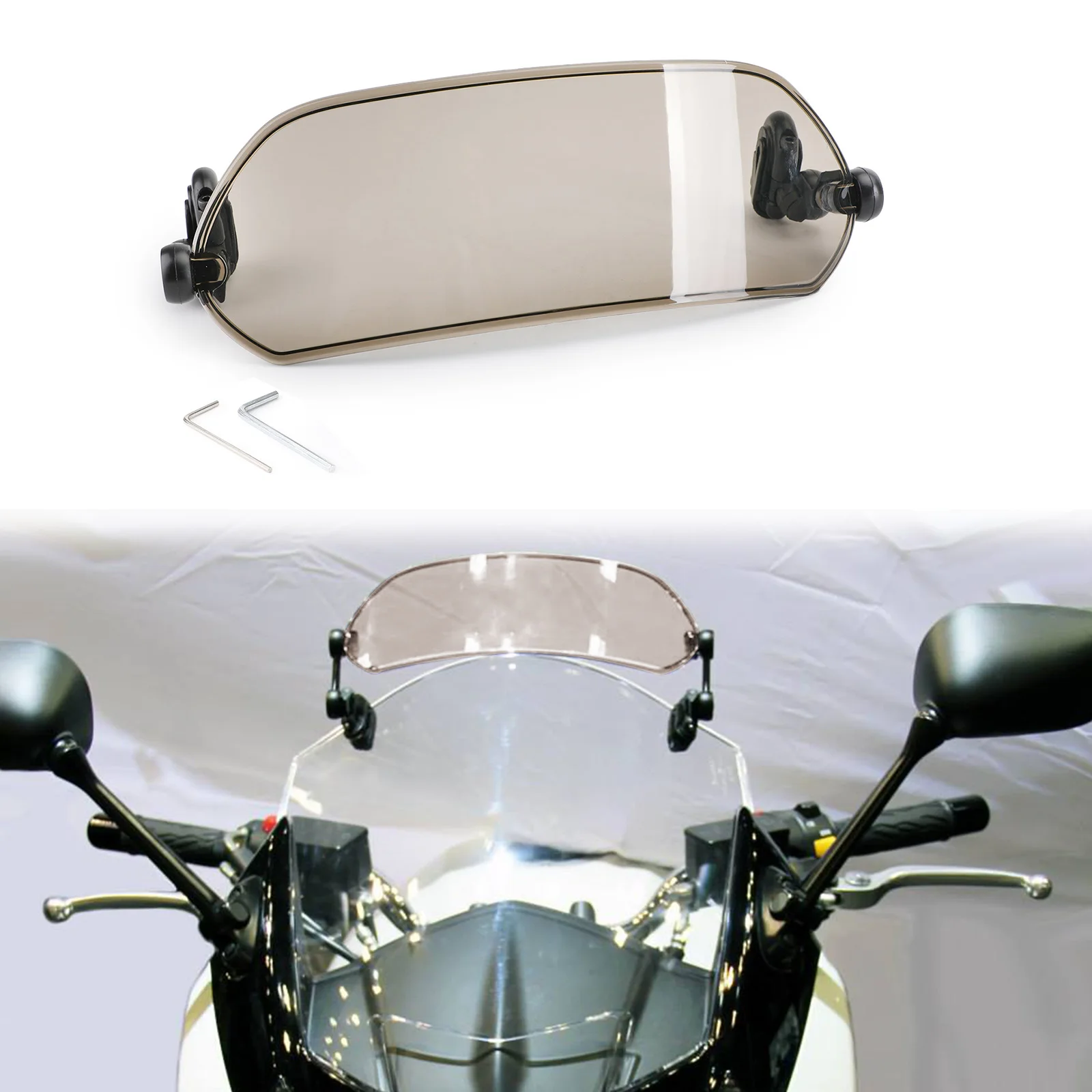 Artudatech Мотоцикл Универсальный Регулируемый зажим на лобовое стекло расширение спойлер Ветер Дефлектор Мотоциклетные аксессуары для лобового стекла