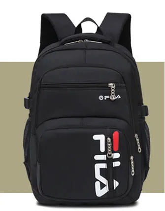 Рюкзак для мальчика-подростка, мужской повседневный нейлоновый однотонный рюкзак большой емкости, компьютерный кампус, спортивный рюкзак, сумка - Цвет: black