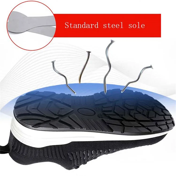 Construction men outdoor large size steel work tops boots shoes men anti-puncture breathable safety shoes casual sneakers