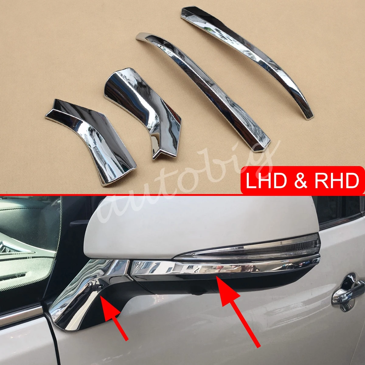 Хромированные боковые зеркала заднего вида планки для Toyota Vellfire Alphard
