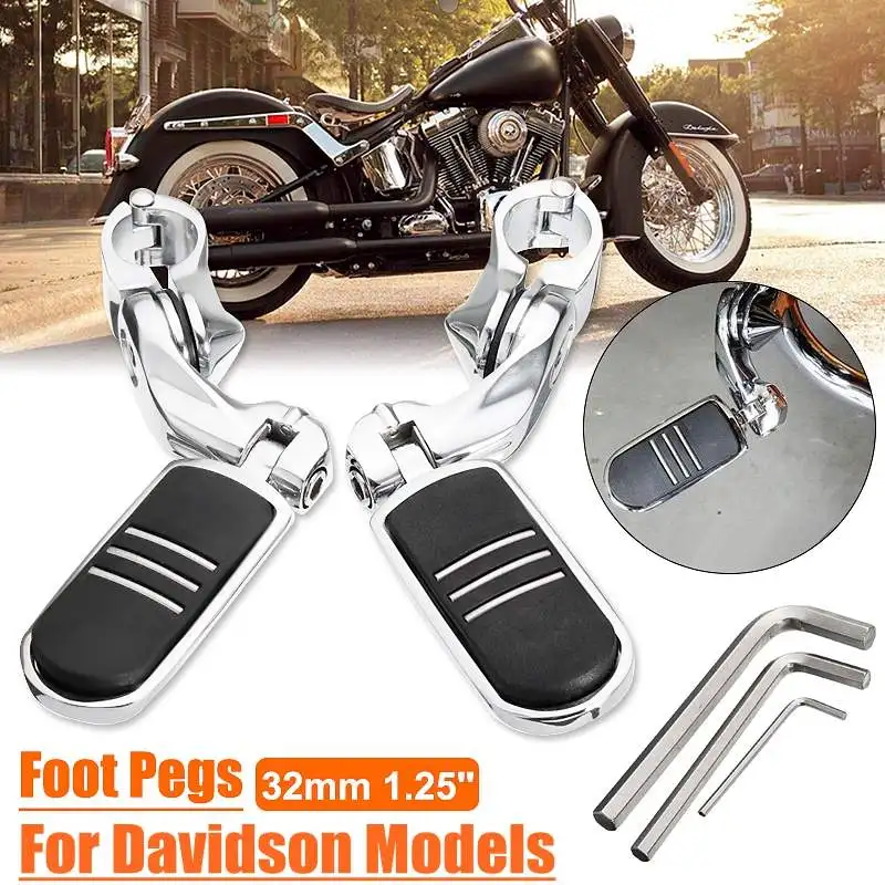 

1 Pair 1.25inch 32mm Motorcycle Foot Pegs Pedals Footrest 32mm For Harley for Davidson/Road/Electra/Glide/King/Sportster