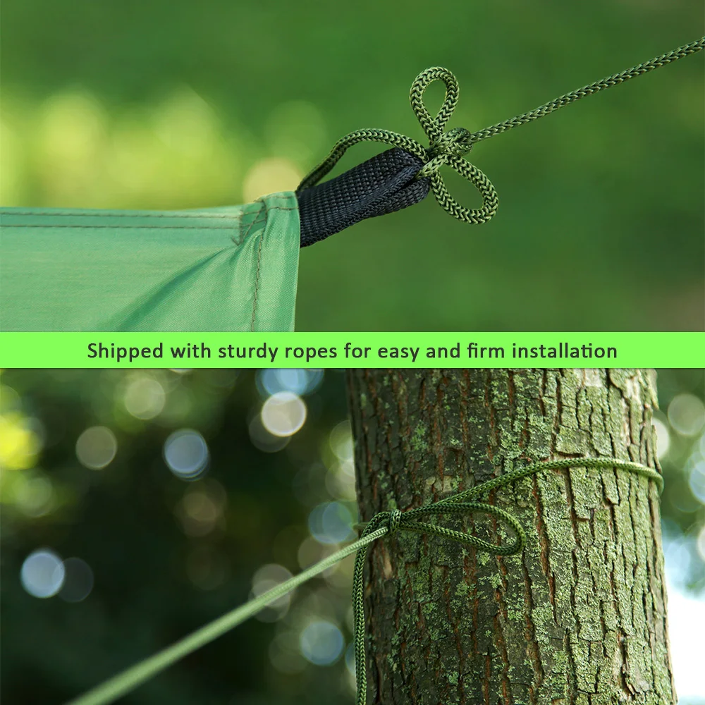 Waterproof Rectangle Sunshade Sail Shelter Patio Shade Cloth UV/Rain Resistant Tent Tarp Hammock Picnic Mat for Outdoor Camping