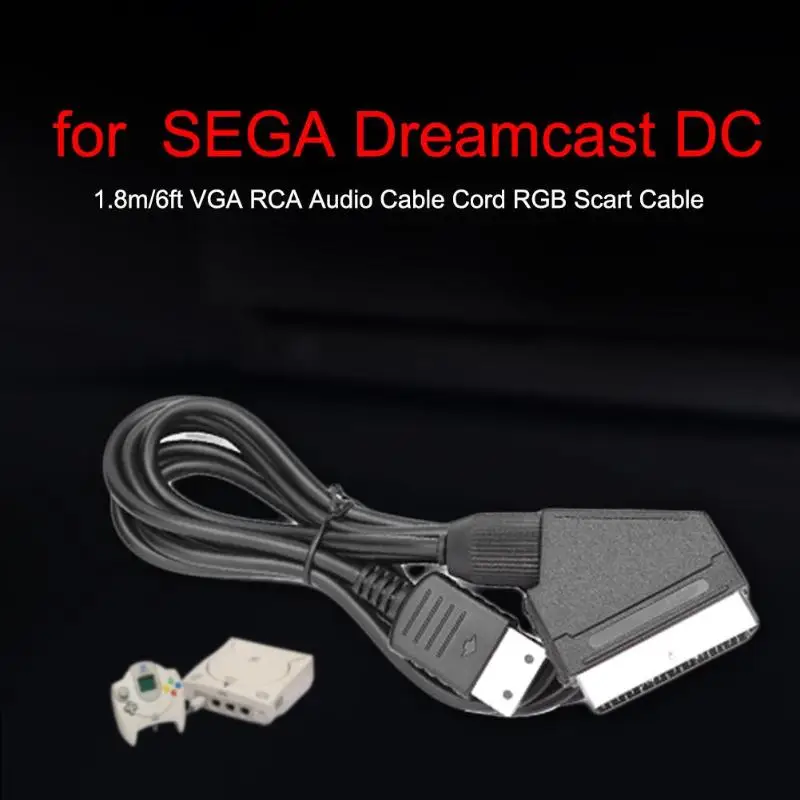 1,8 м/6 футов VGA RCA аудио кабель Шнур RGB Scart кабель для SEGA Dreamcast DC