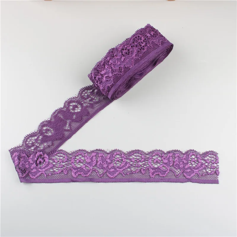 5Yards/lot Elastic Lace Trims for Sewing Clothing Wedding Decorations 30mm Christmas Stretch Lace Fabric Ribbon DIY