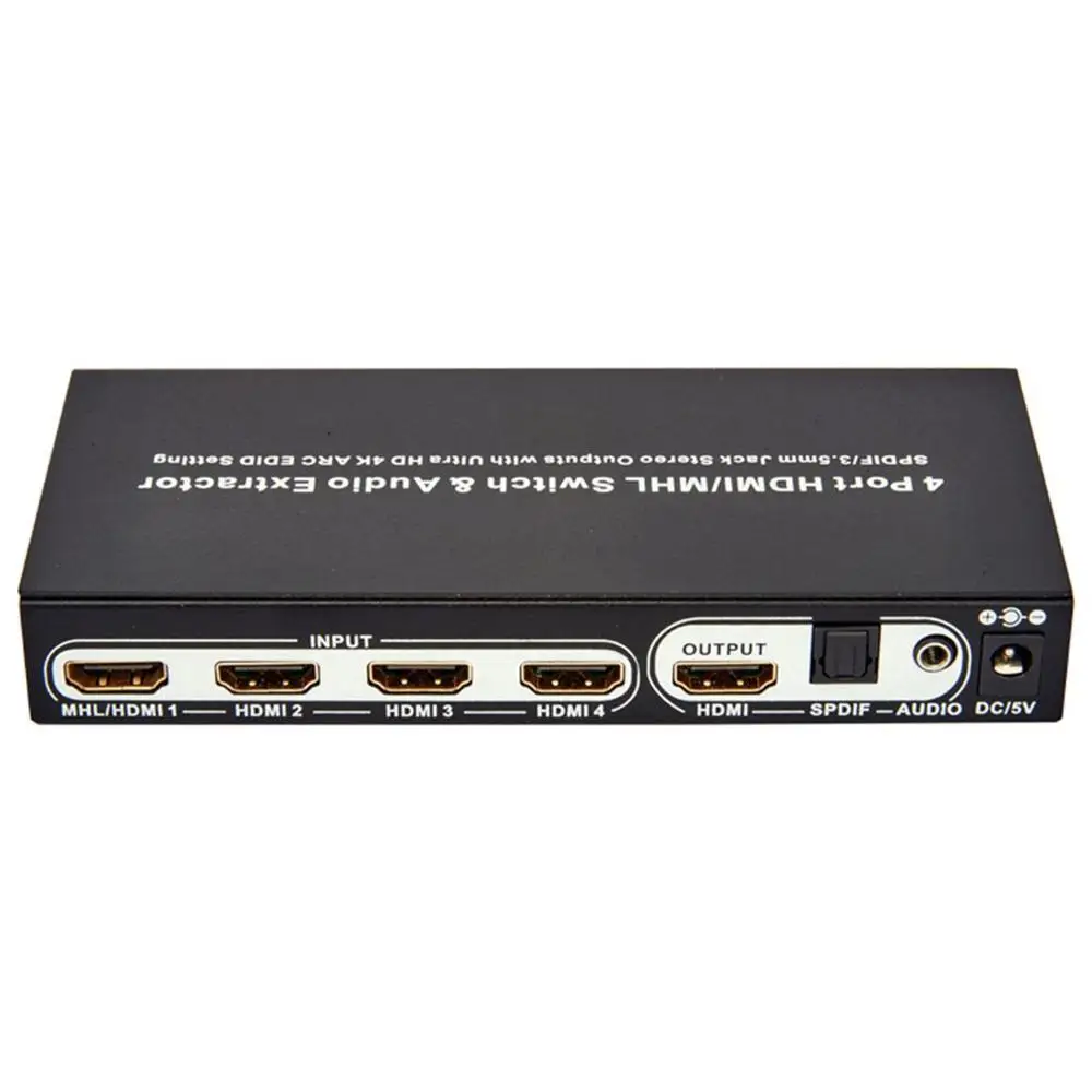 Hdmi1.4 Four Input And One Output Switcher With Audio Separation Hdmi1.4 3D 4Kx2K Switcher Hdmi Splitter T-304D