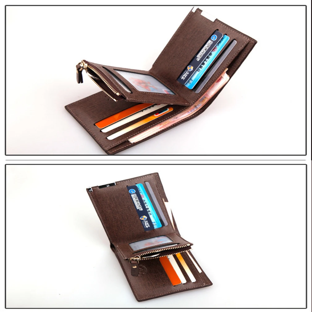 New men's wallet fashion smooth soft leather cross-section multi-function wallet tide short men's wallet quality assurance