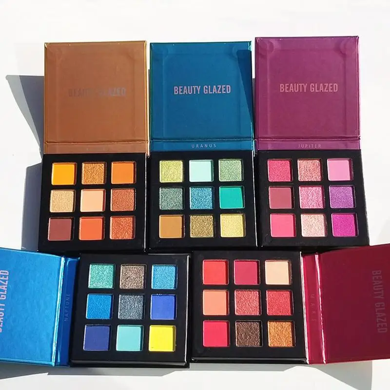 

9Colors Eyeshadow Palette Shimmer Glitter Bright Cool Color Or Warm Color Long Lasting Waterproof Makeup Creamy Eyeshado Pigment