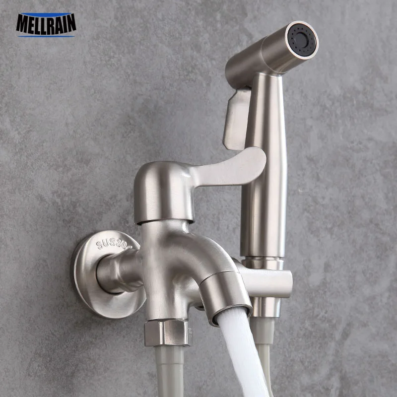 Bidets & Bidet Parts Bathroom Water Tap & Bidet Sprayer Kit Stainless