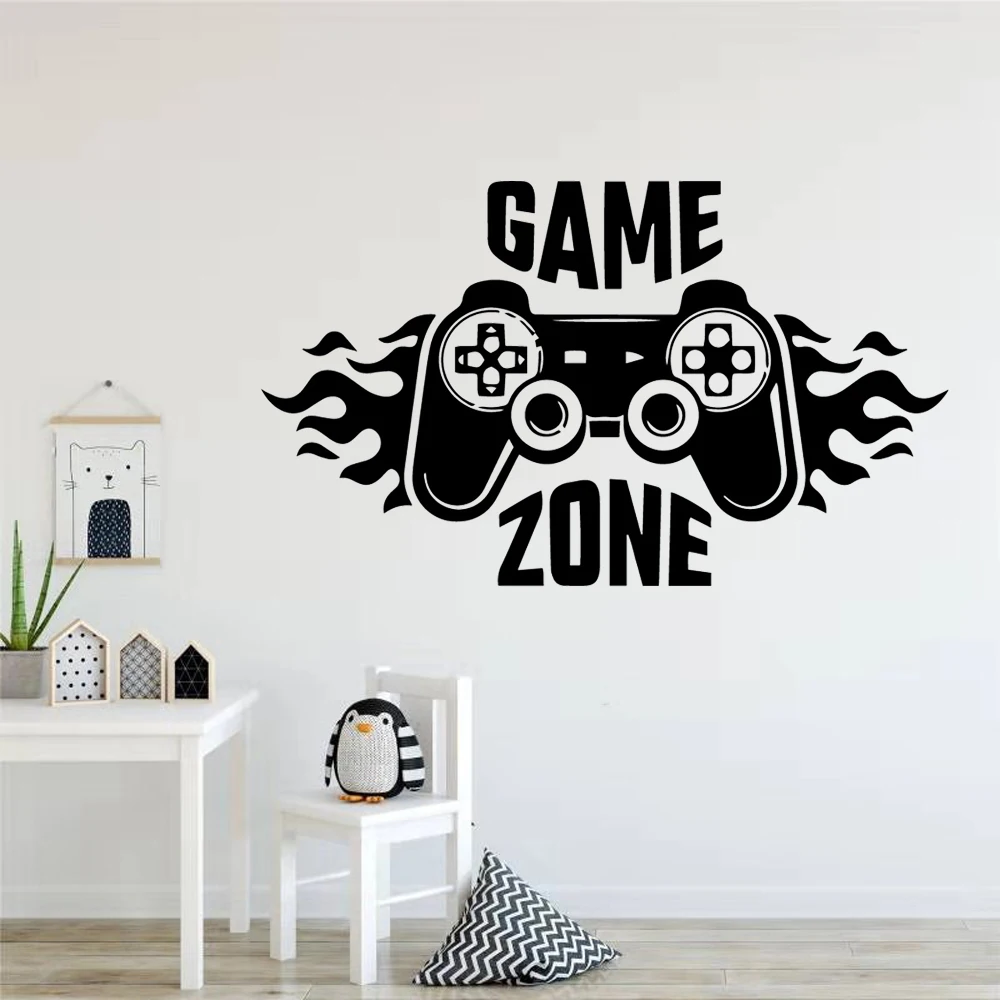 

Lovely Wallpaper Game Handle Wall Stickers Pared Game Zone Wall Vinyl Decal For Game Room Sticker Decoration Kids Decals Mural