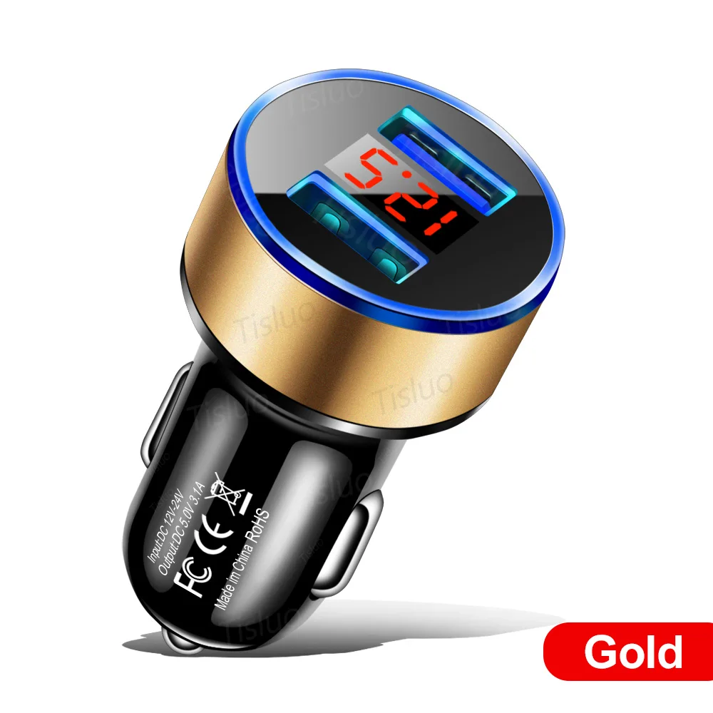 Car Charger Dual usb Fast Charging Car phone charger For iPhone 11 12 Xiaomi Huawei Samsung Mobile Phone Charger Adapter in Car usb charging port for car Car Chargers